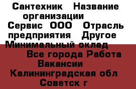 Сантехник › Название организации ­ Aqua-Сервис, ООО › Отрасль предприятия ­ Другое › Минимальный оклад ­ 50 000 - Все города Работа » Вакансии   . Калининградская обл.,Советск г.